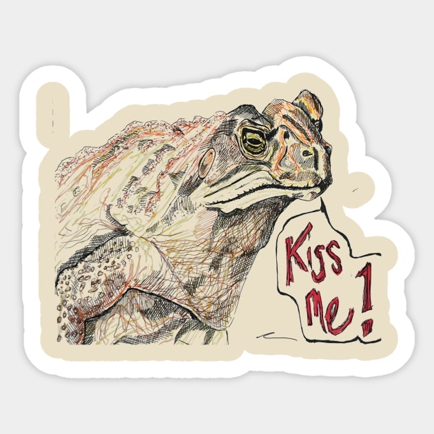 kiss me Sticker by stuartmewilson1